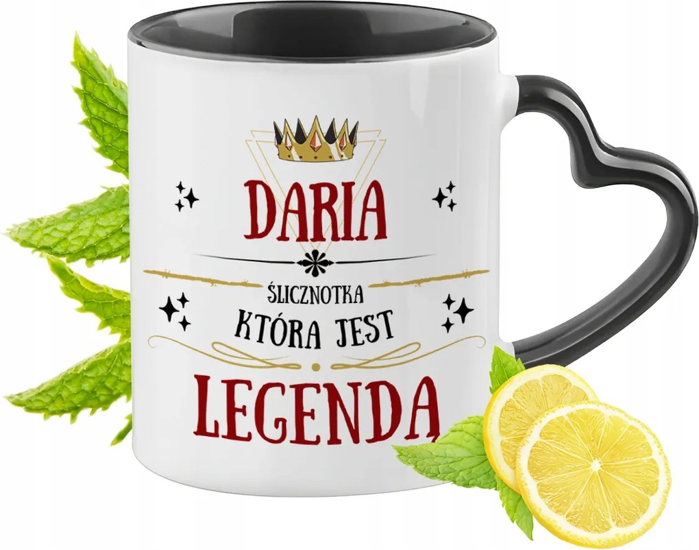 Daria Bögre Fekete Szív Alakú Füllel Ajándék Nyomtatott