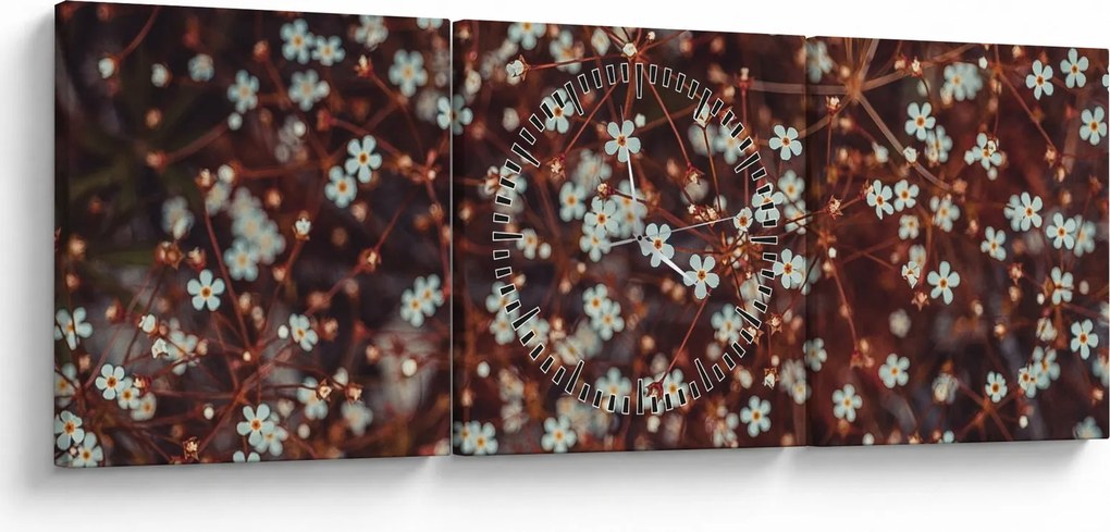 Erdei nefelejcs virág képe (órával) (90x30 cm)