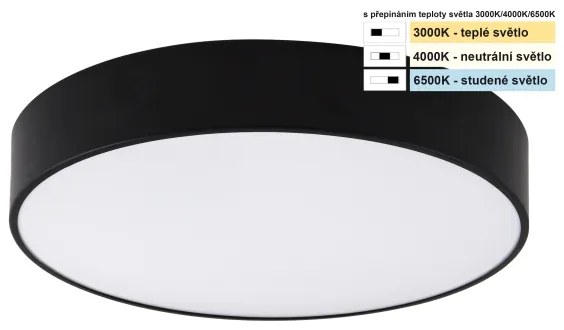 Top Light - LED Fürdőszobai mennyezeti lámpa PETAL LED/24W/230V IP44 átm. 35 cm fekete