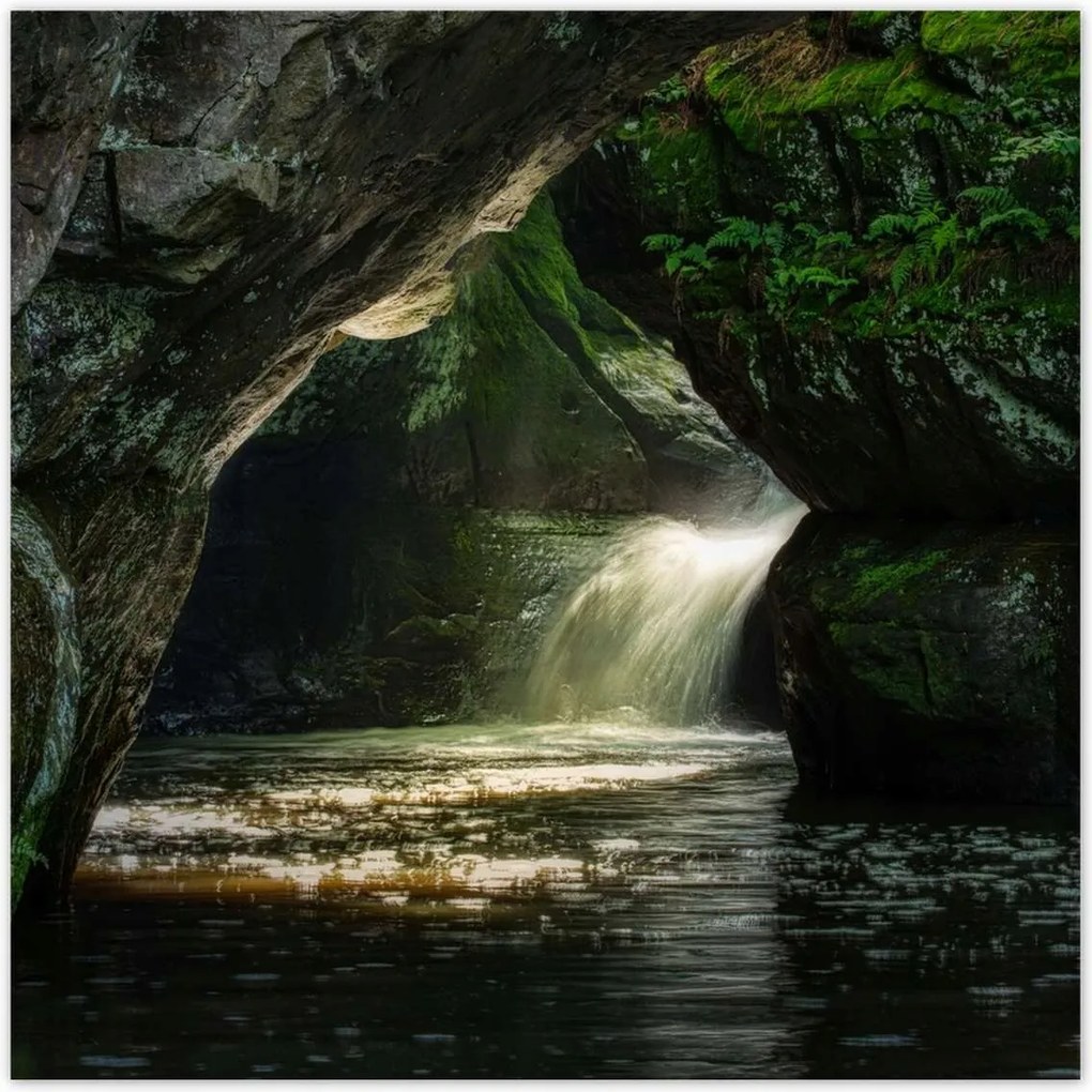 Poszterek 140x140 Hegyek Sziklák Vízesés