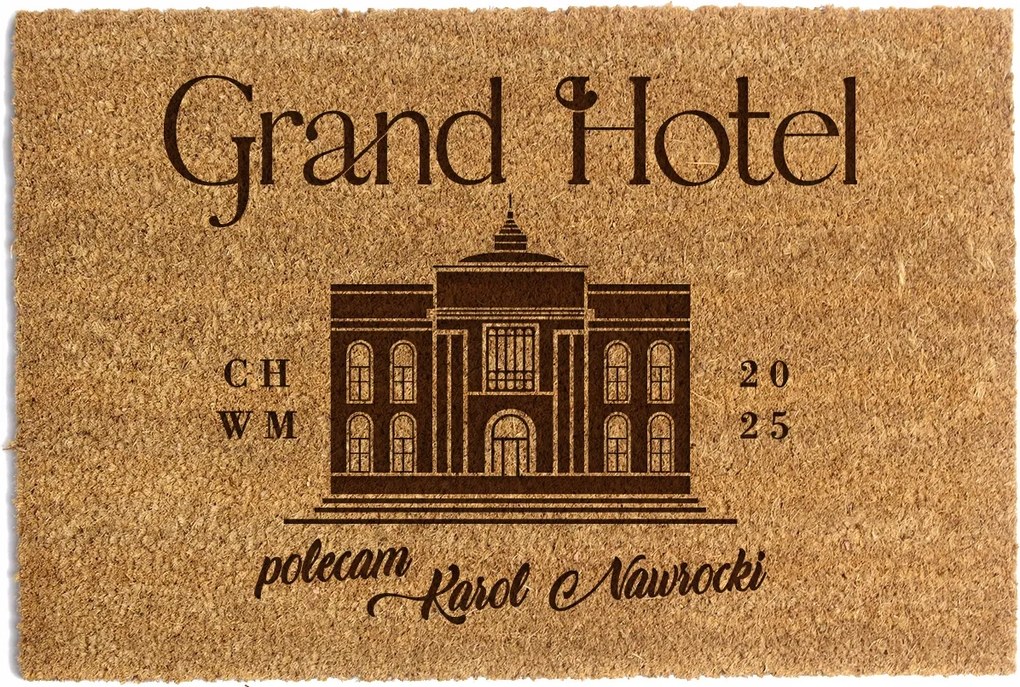 Lábtörlő Ajtó Alá 60 x 90cm Grand Hotel Ajánlom Karol Nawrocki