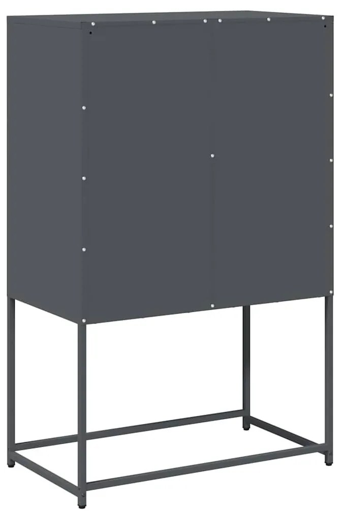 Highboard antracit 68x39x107 cm Acél