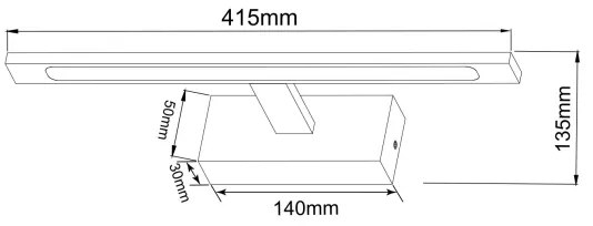 Zuma Line W89443-12W-BK - ALTER LED tükörvilágítás 12W, 230V, IP44, fekete