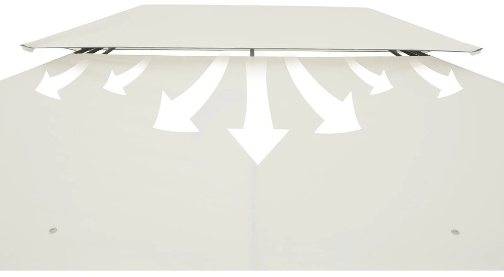 Casaria® Kerti pavilon Topas 4x3 - krém
