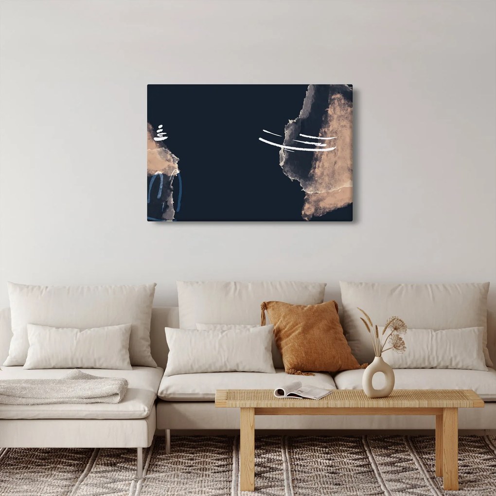 Kép - Sötétkék absztrakció (90x60 cm)