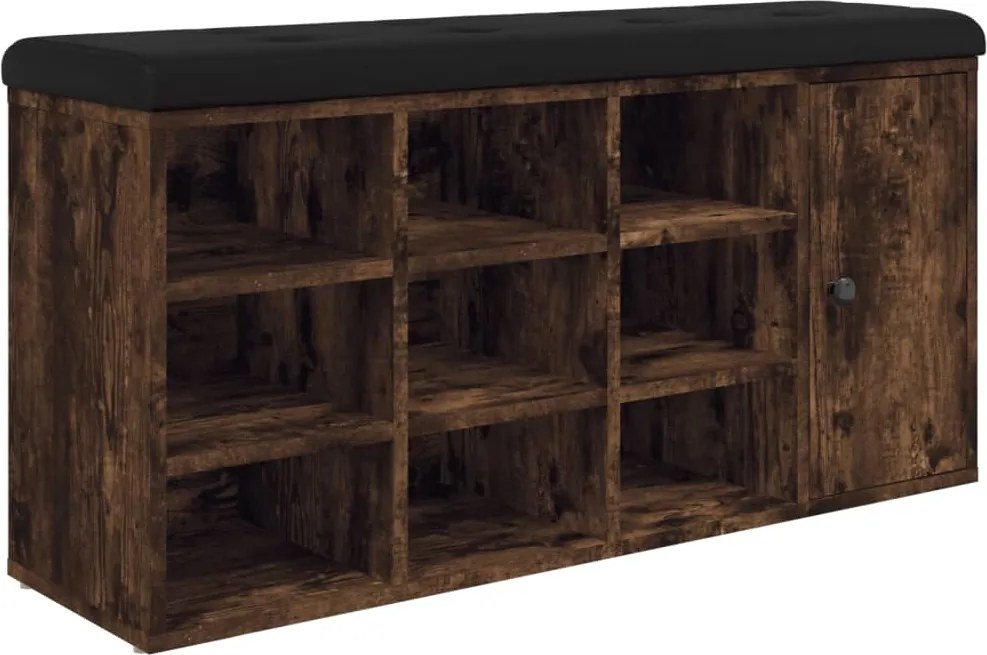 vidaXL füstös tölgy színű szerelt fa cipőpad 102 x 32 x 50 cm