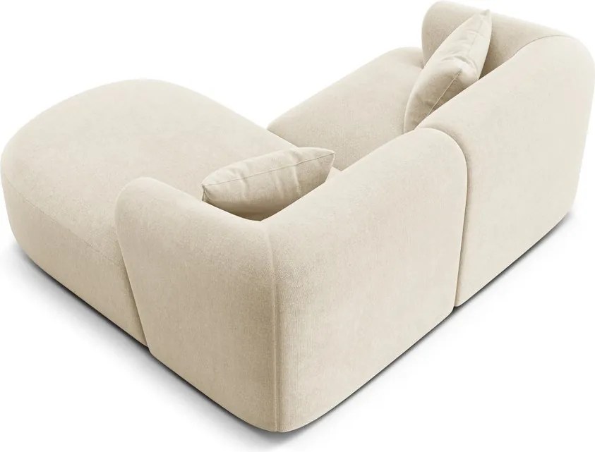 Bézs bársony sarokkanapé (jobb oldali-heverő résszel) Campi – Cosmopolitan Design