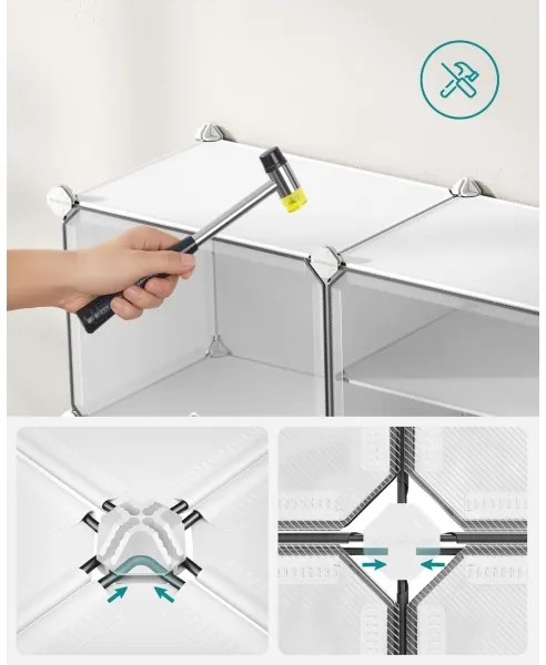 Moduláris polc rekeszekkel BOXIFY fehér