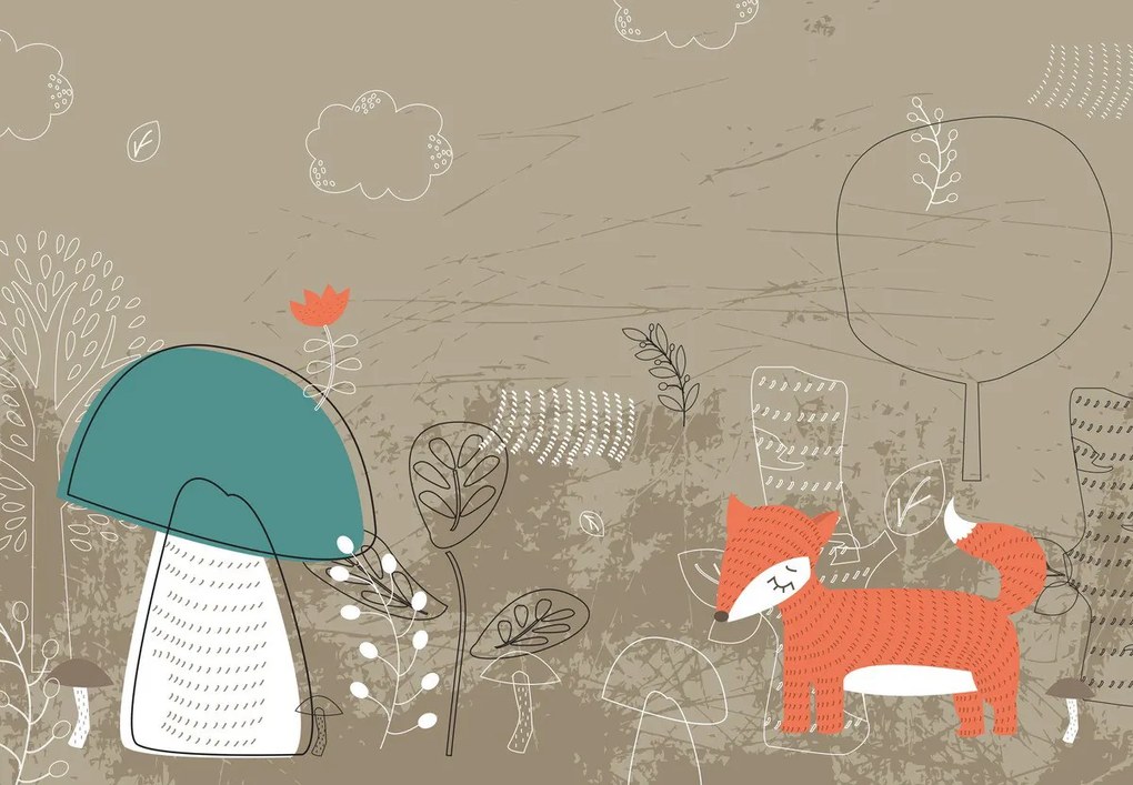 Fotótapéta - Absztrakt vázlat, erdő (147x102 cm)