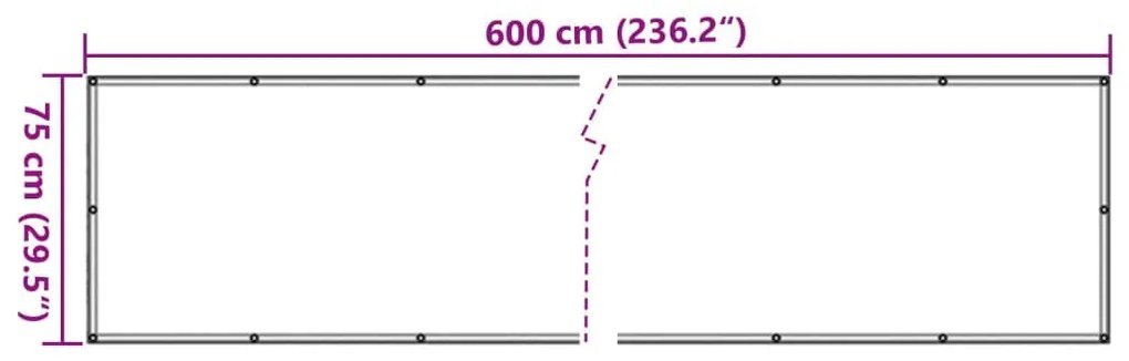 75x600 cm bézs Oxford szövetű erkély ablak sötétítő