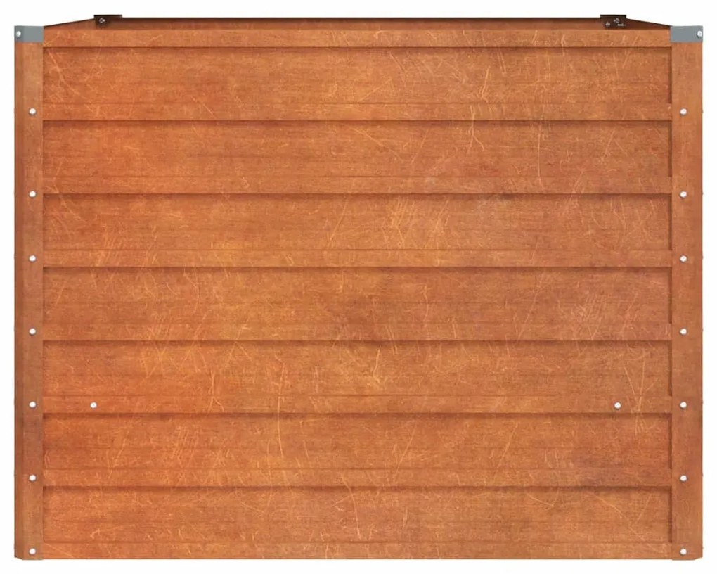 rozsda színű corten acél kerti magaságyás 100 x 100 x 77 cm
