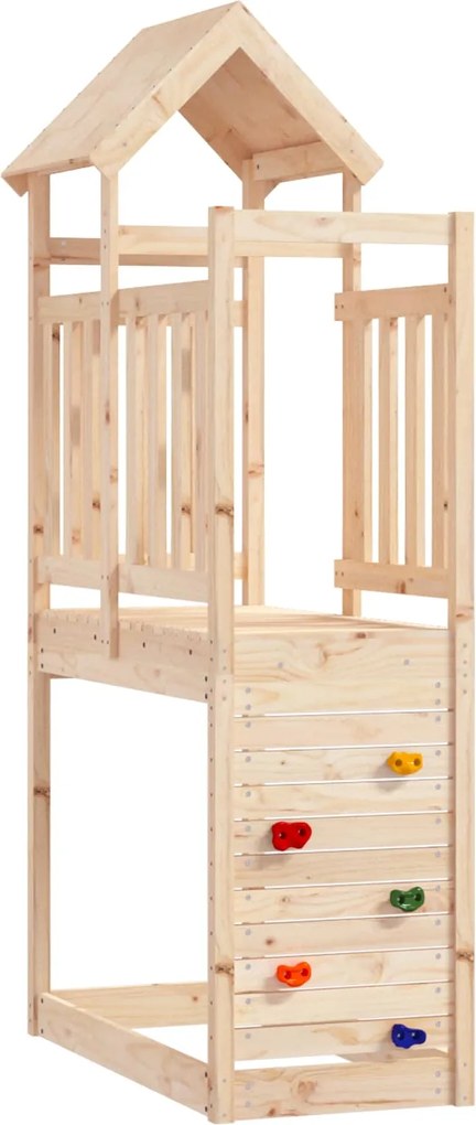 vidaXL Játék Torny Barna 53 x 110,5 x 214 cm Tömör fenyőfa