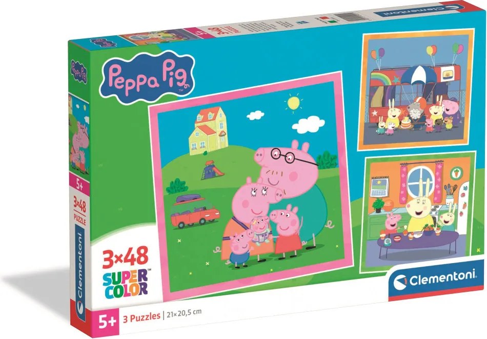 Peppa malac Family 3x48 db-os puzzle Clementoni