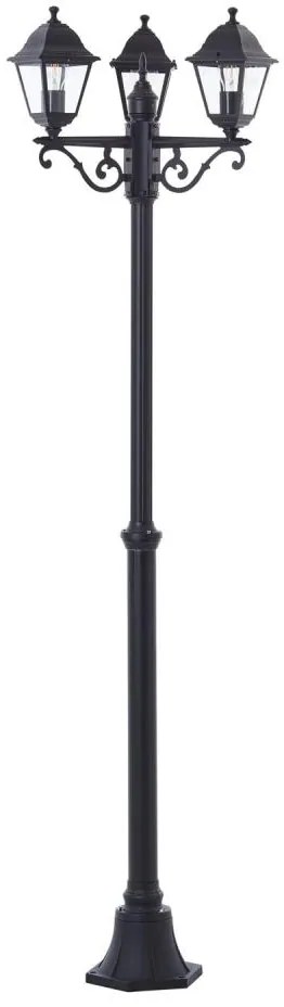 Brilliant - NISSIE kültéri lámpa, 3x E27, max. 60W, 230V, IP44, fekete 90995A06