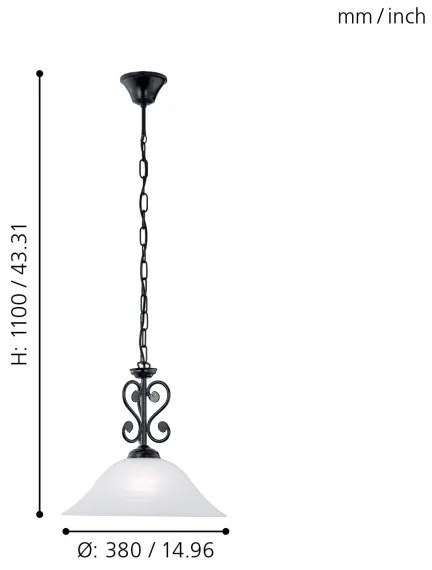 Eglo 91002 - Csillár láncon MURCIA 1xE27/60W/230V