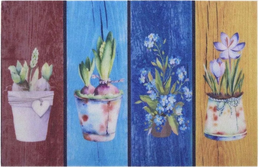 Vastag színes lábtörlő ,gumis bejárati szőnyeg 3D mintával 45x70cm