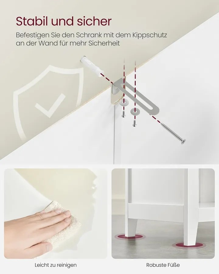 Fürdőszobai szekrény 2 fiókkal 30 × 60 × 80 cm, fehér