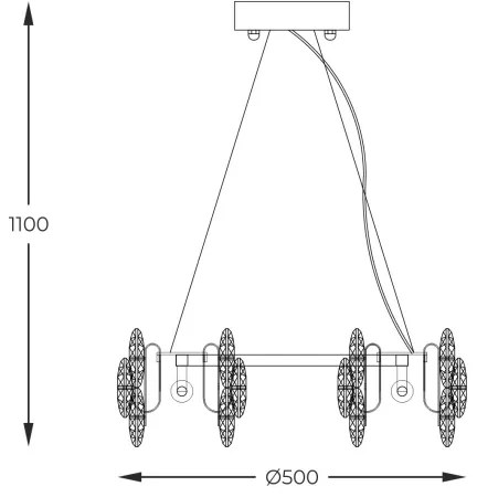 Zuma Line 9864-500 - Csillár zsinóron TIARA 6xE14/40W/230V arany