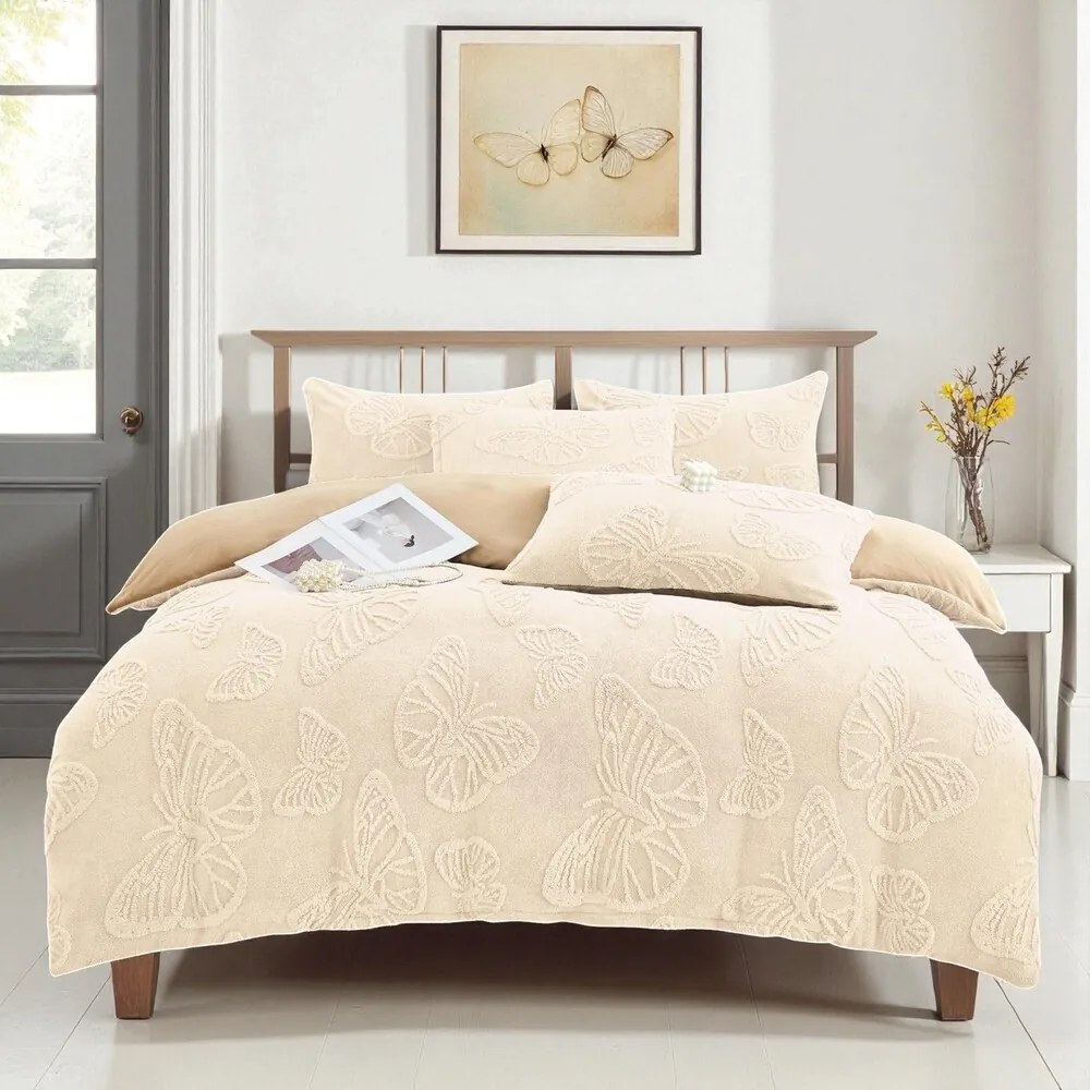 Mikroplüss ágyneműhuzat Homa EXCLUSIVE ECRU 7 részes 140x200 cm