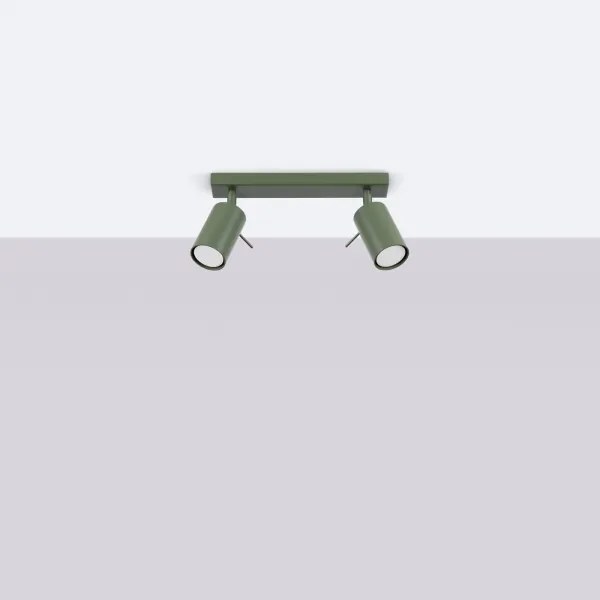 Sollux SL.1501 - Spotlámpa RING 2xGU10/10W/230V zöld