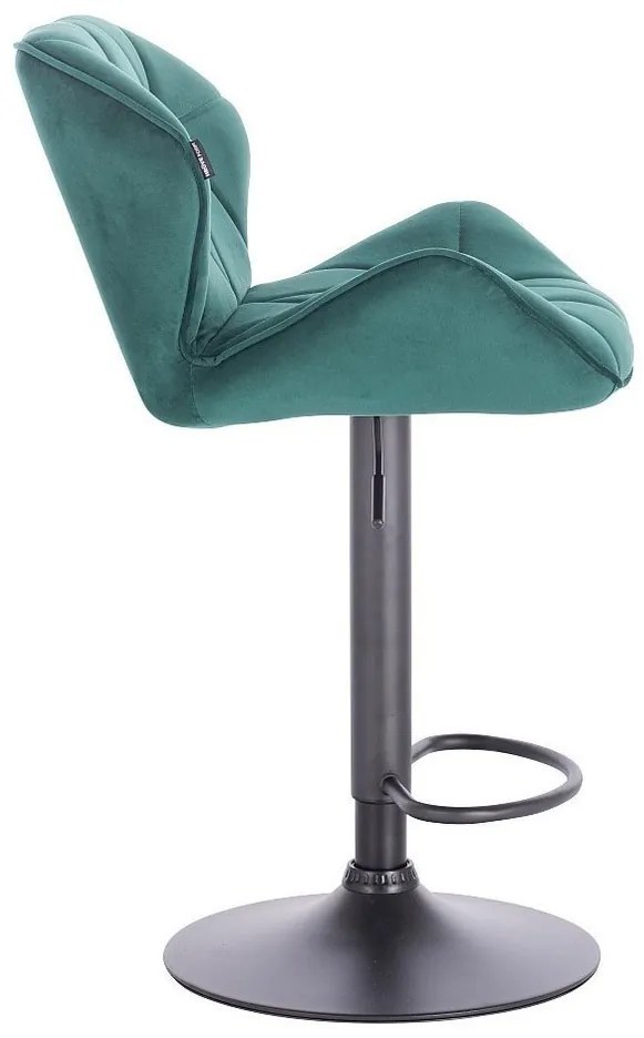 HR111W Sötétzöld modern velúr szék fekete lábbal