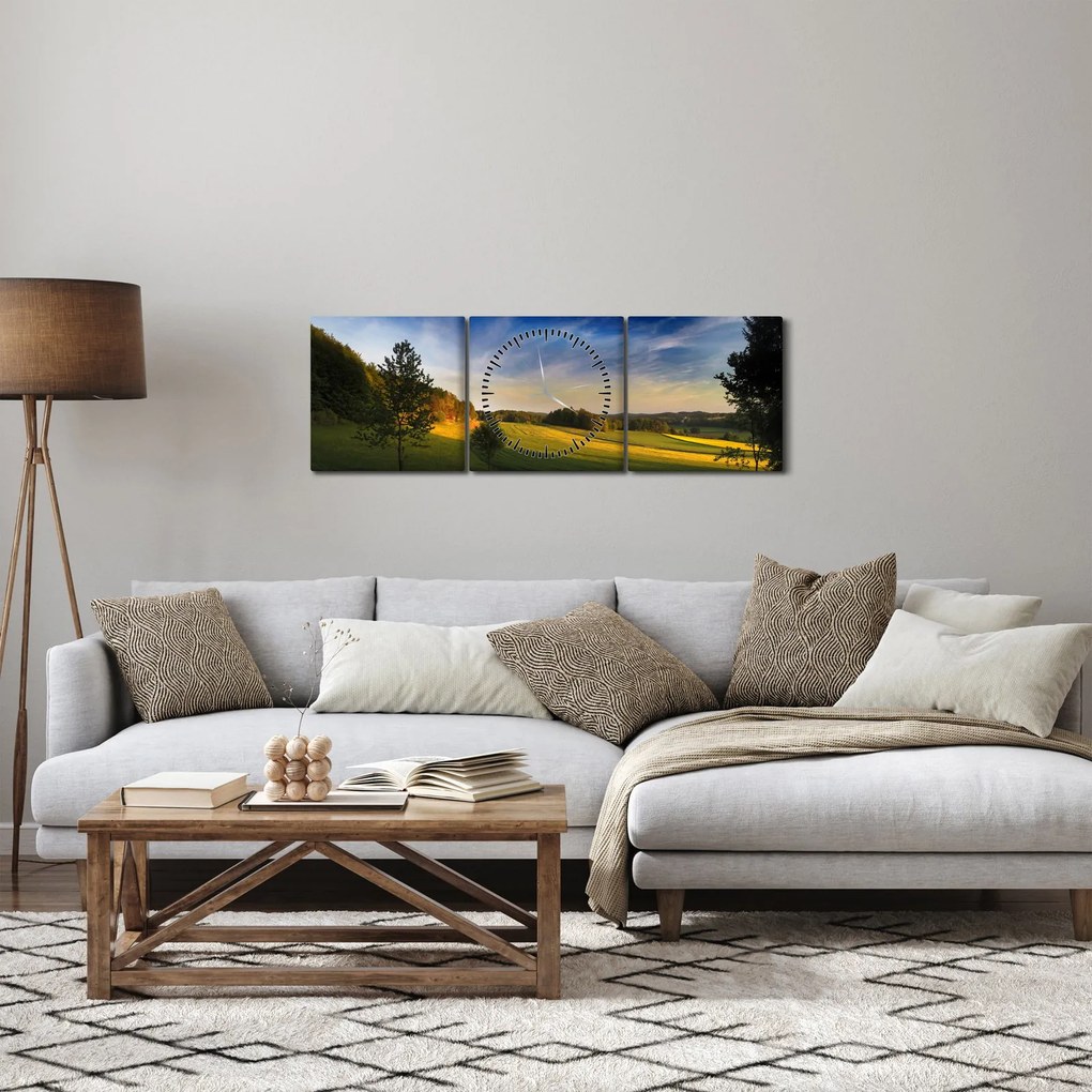 Kép - Hegyi rét (órával) (90x30 cm)