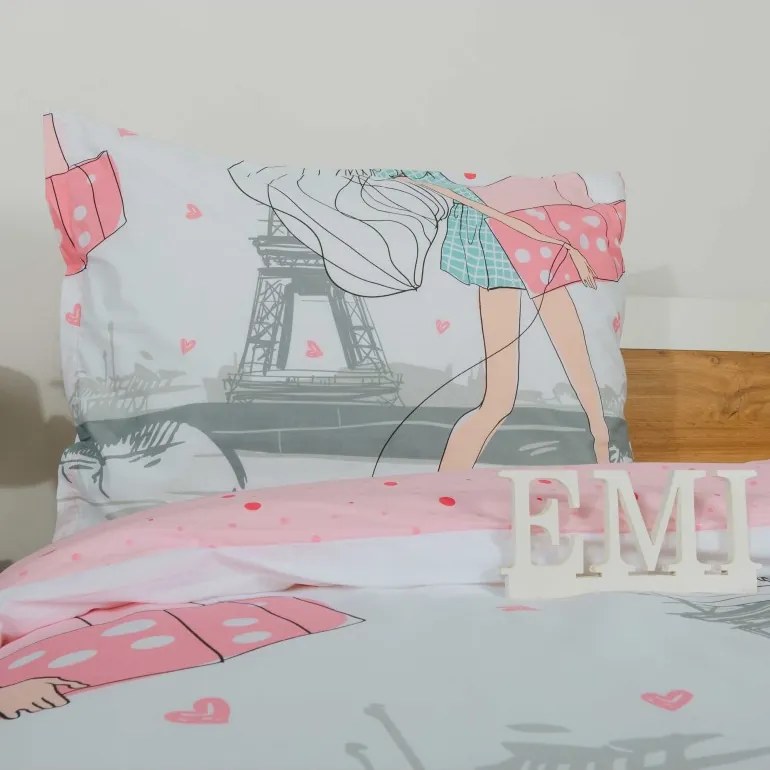 EMI Eiffel gyermek ágyneműhuzat, A standard egyszemélyes ágy szett tartalma: 1x 140x200 + 1x 70x90