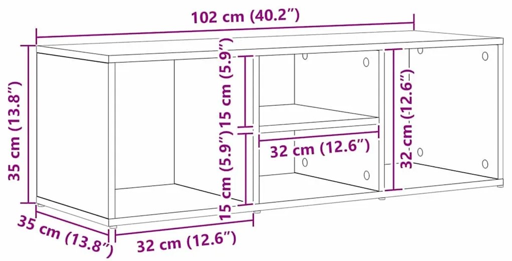 Cipő tárolópad polcokkal Musta tammi 102 x 35 x 35 cm Faanyag