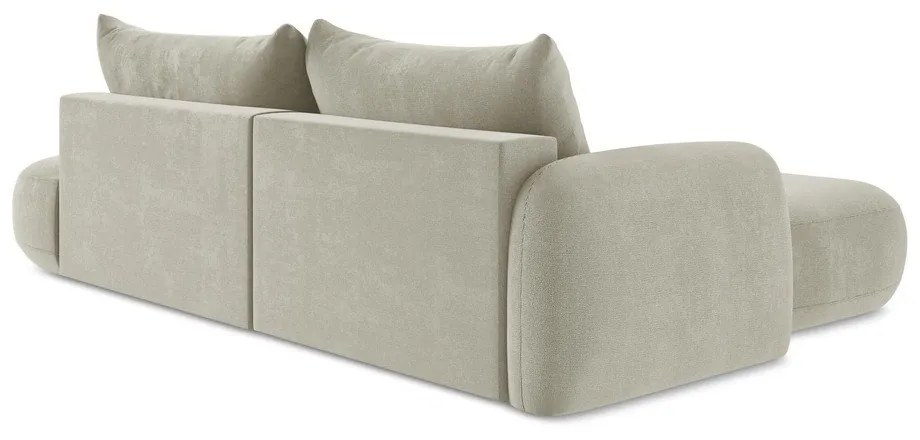 Bézs kinyitható sarokkanapé (bal oldali-heverő résszel) Hale – Makamii