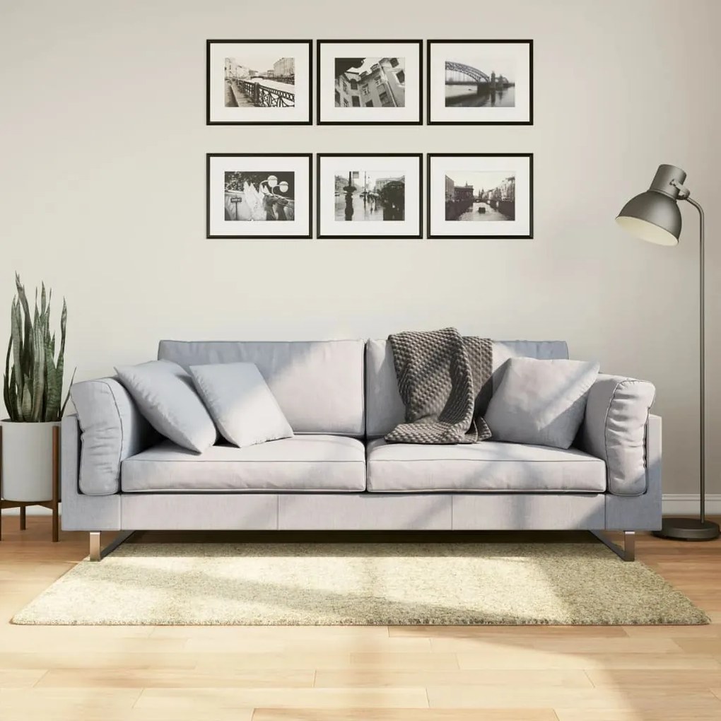 aranyszínű hosszú szálú bozontos modern szőnyeg 80 x 150 cm