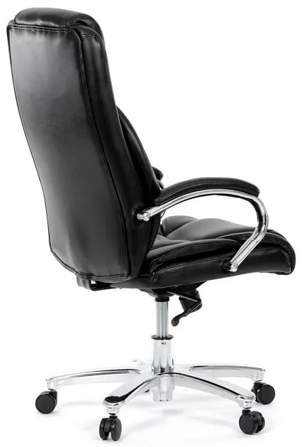 Fekete ökobőr irodai szék hintamechanikával. KA-F1385 BK