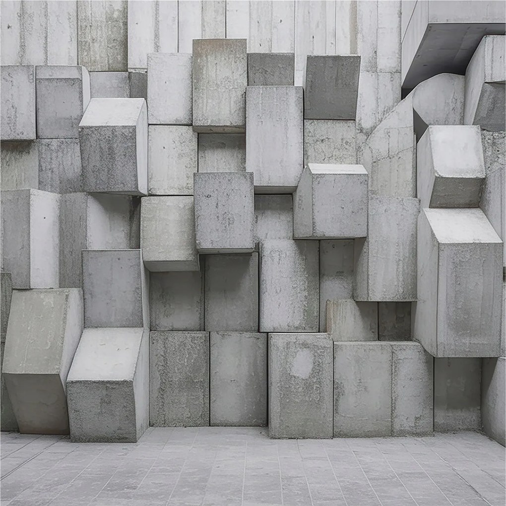 Fotótapéta Flizelin Fali ragasztó Szett Beton tömbök 250x250 Ragasztó