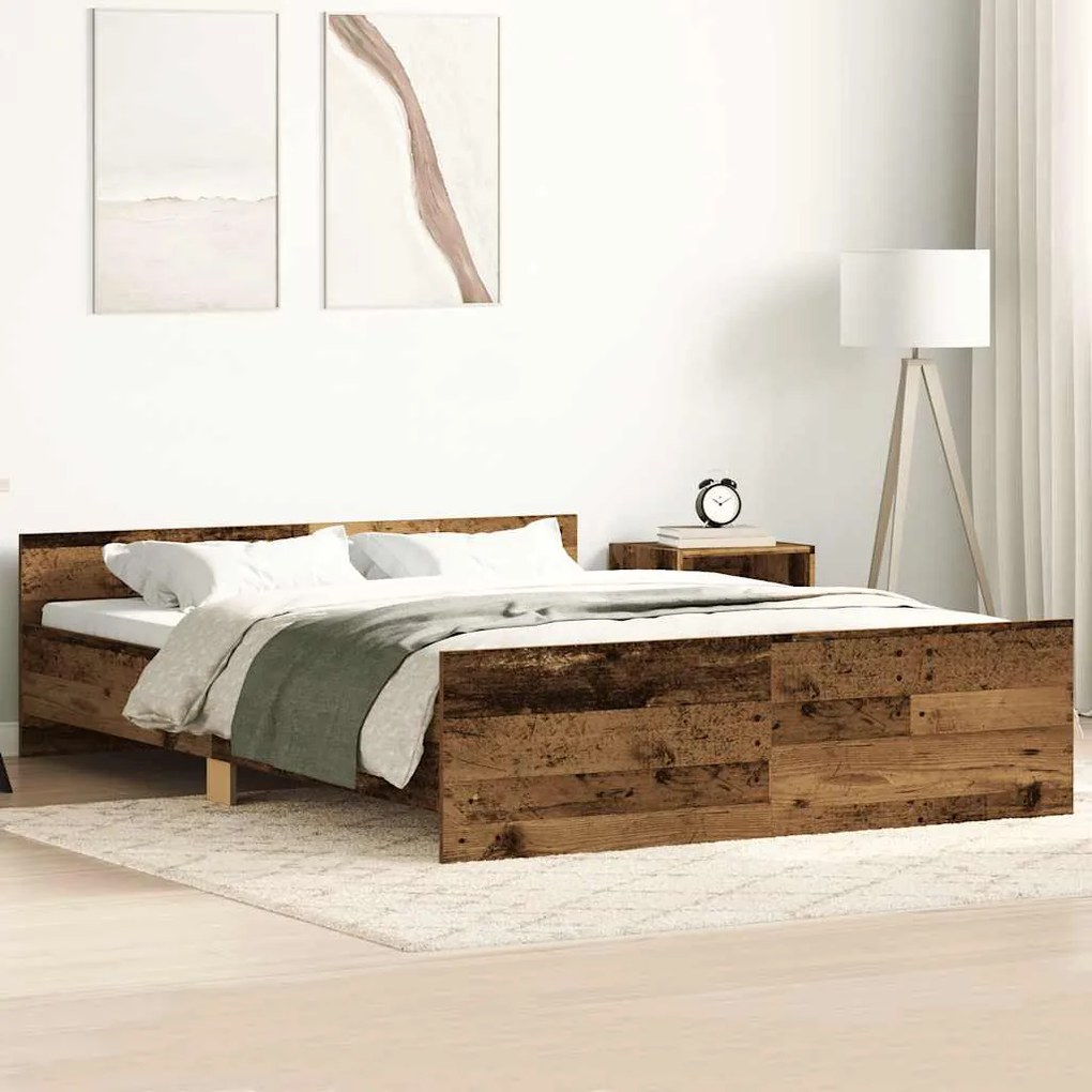 antik fa szerelt fa ágykeret matrac nélkül 120x200 cm