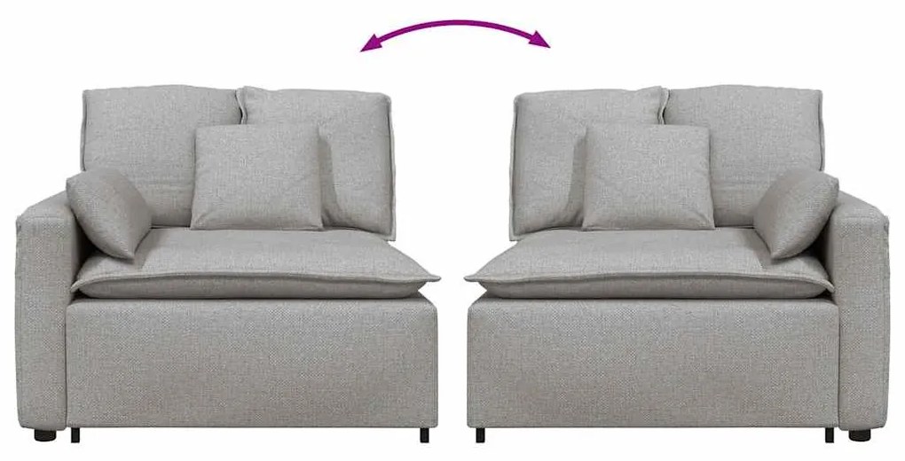 felhőszürke moduláris kanapé karfás végmodul párnákkal 100 cm