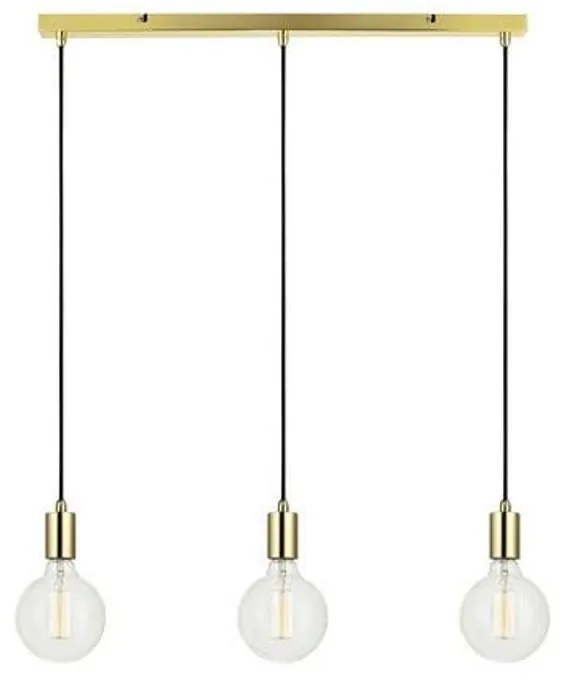 Sky függőlámpa egyenes 3 függesztékkel sárgaréz/áttetsző