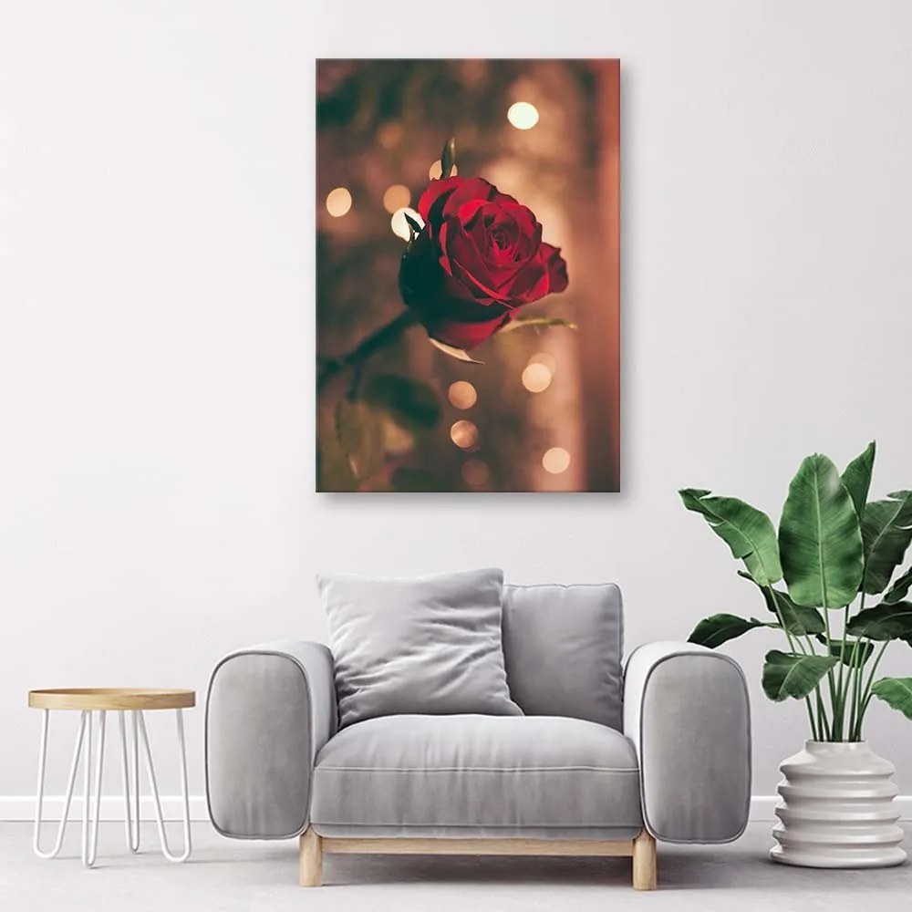 Gario Vászonkép Vörös rózsa virág Méret: 40 x 60 cm