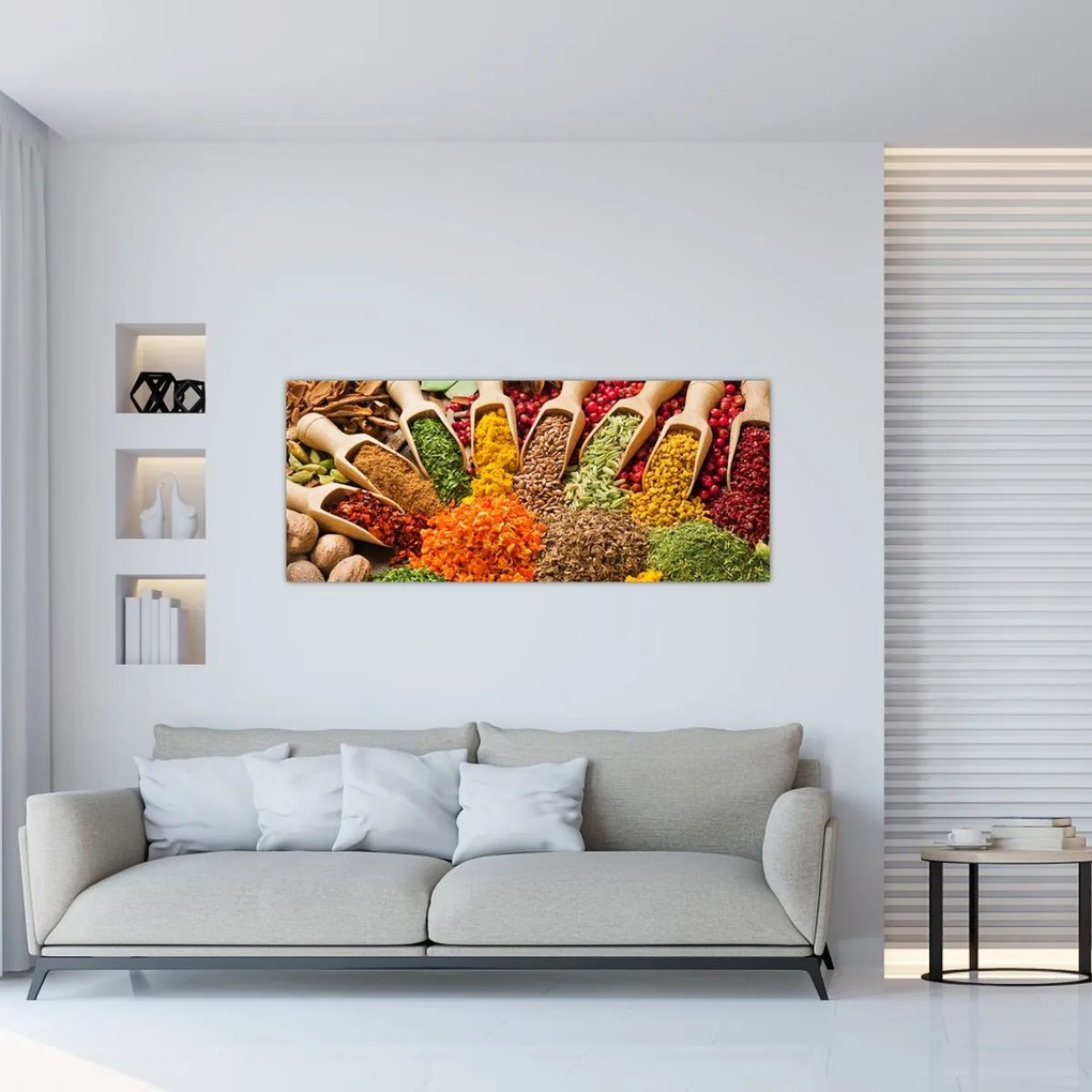 Kép - Fűszerek a világ minden tájáról (120x50 cm)