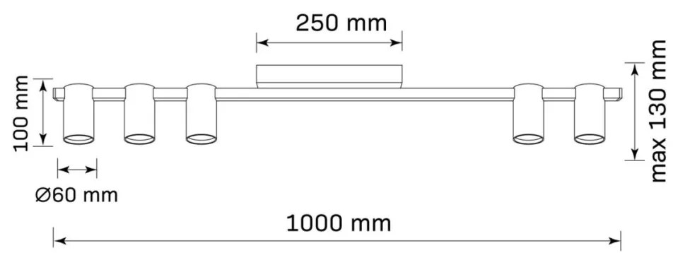 Polux MARIBEL 326188 Spotlámpa 5x10W/GU10 IP20
