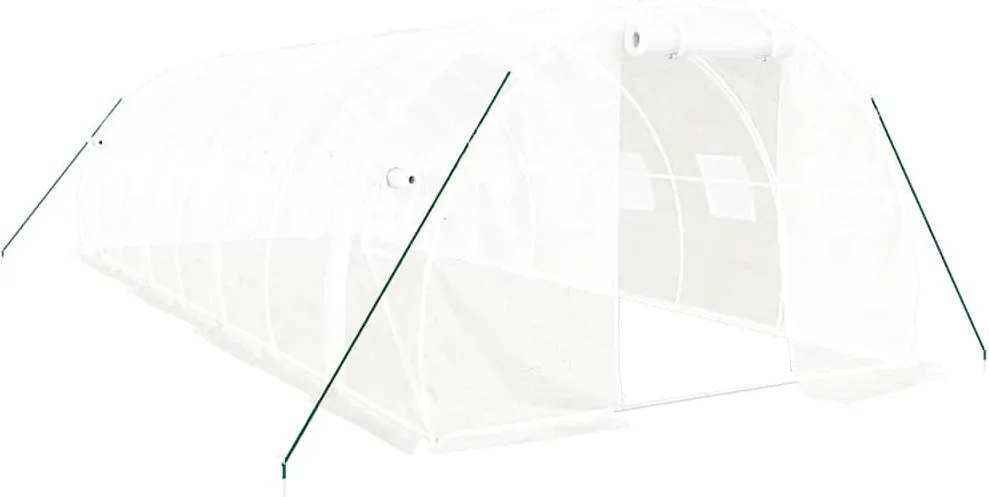 vidaXL fehér acélvázas melegház 24 m² 8x3x2 m
