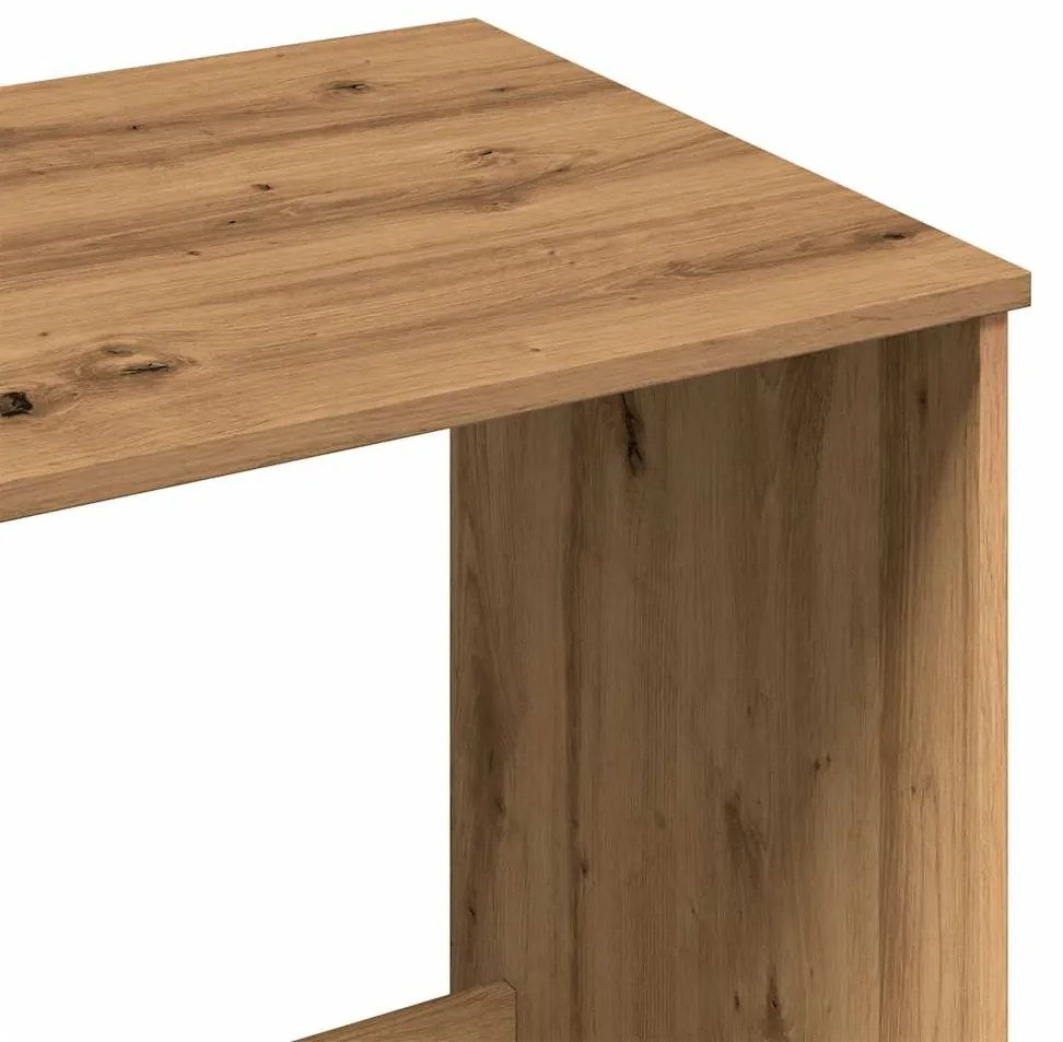 kézműves tölgy színű szerelt fa íróasztal 100 x 50 x 75 cm