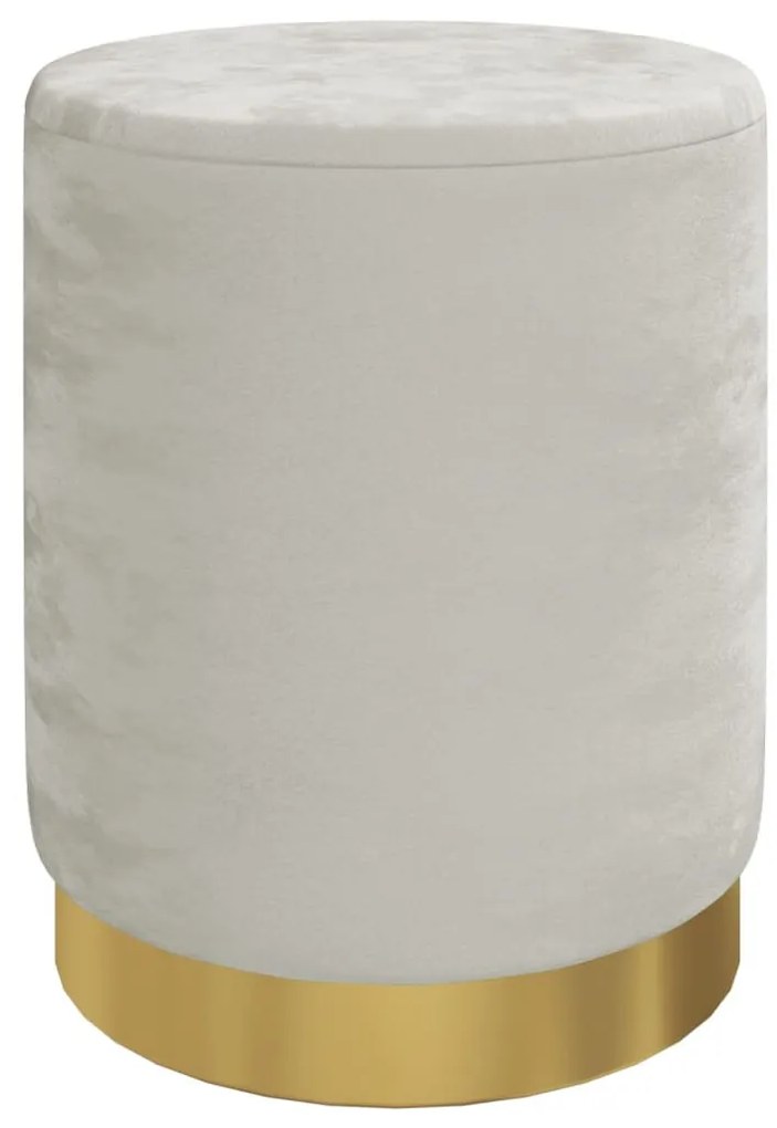 világosszürke kerek bársonyülőke tárolóval 31 x 37 cm