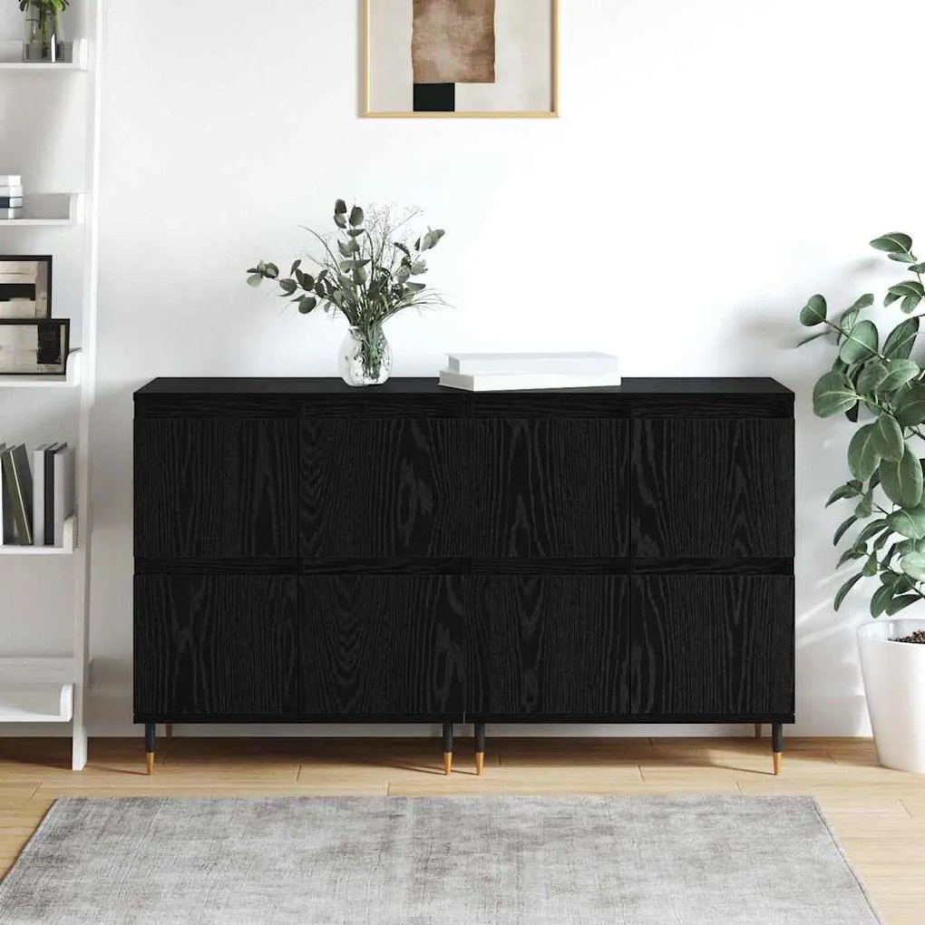 Oldalszekrények 2 pcs Musta tammi 120 x 35 x 70 cm Faanyag