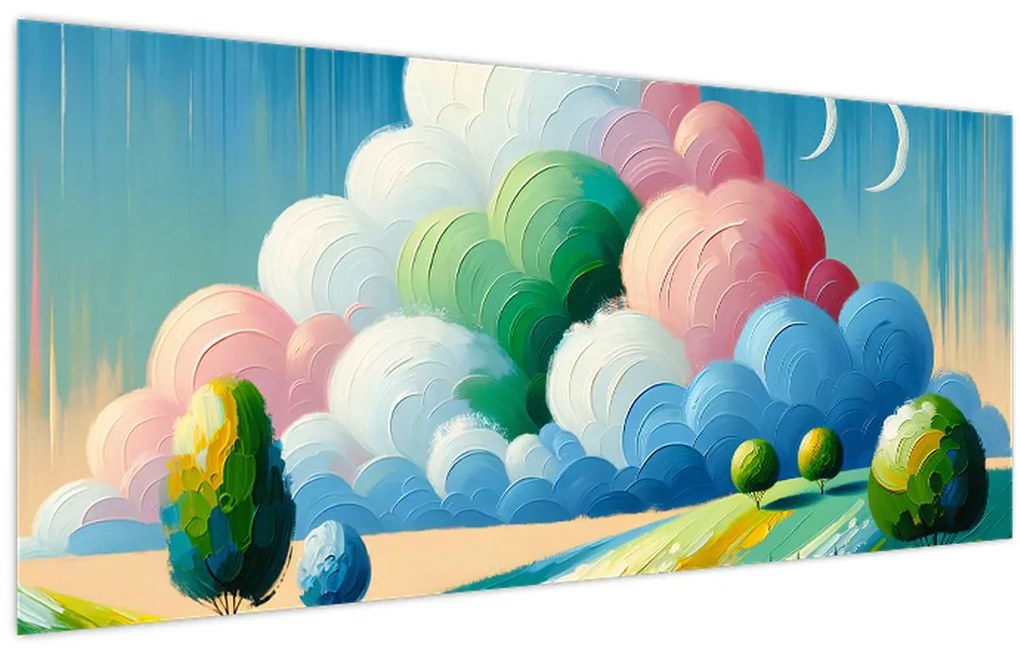 Kép - Tájkép felhővel (120x50 cm)