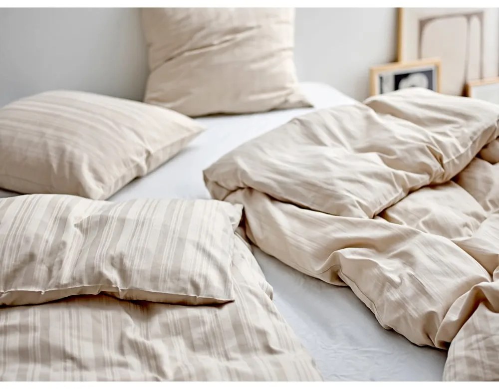 Bézs egyszemélyes damaszt ágyneműhuzat 140x200 cm Noble – Södahl