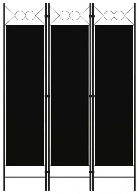Fekete 3 paneles paraván 120 x 180 cm