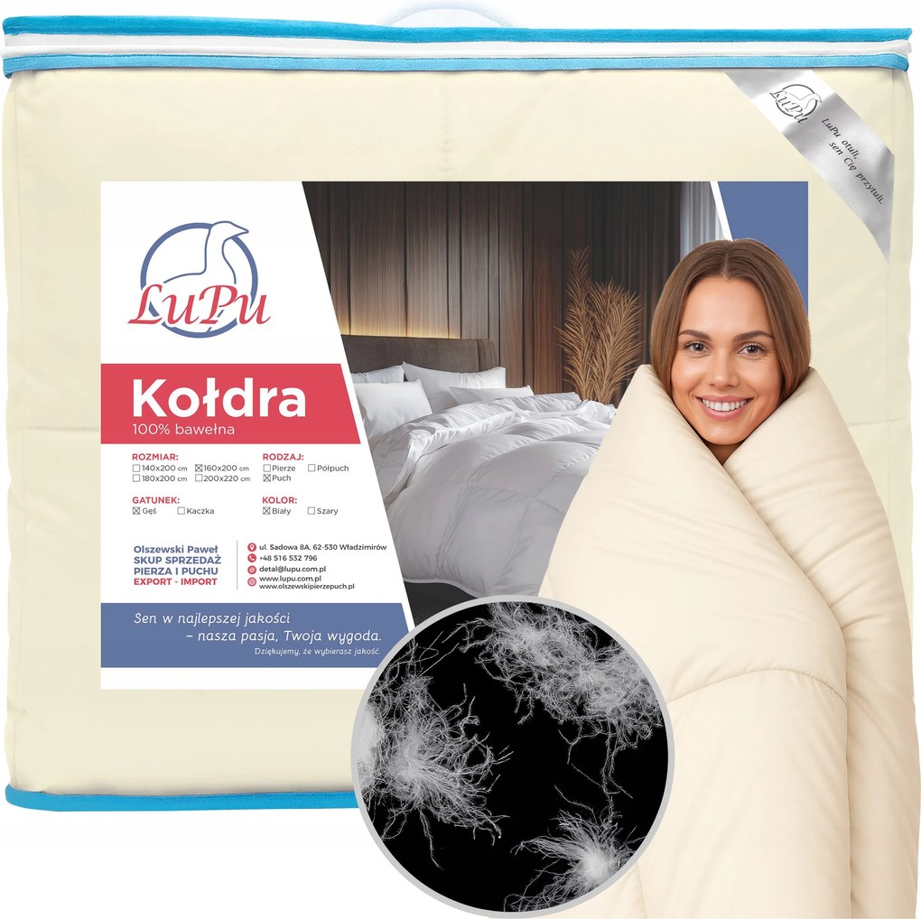 Paplan 160x200 pihe-puha egész éves antiallergén Liba Pehely A1 Lupu