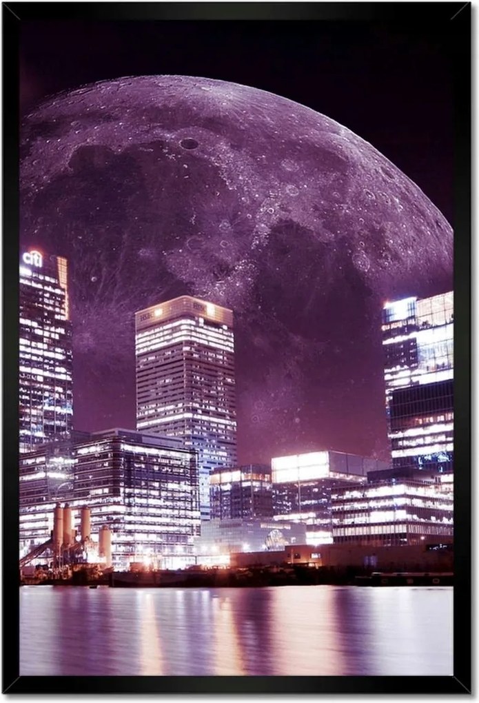 Poszterek keretben 40x60 Lila város éjszaka