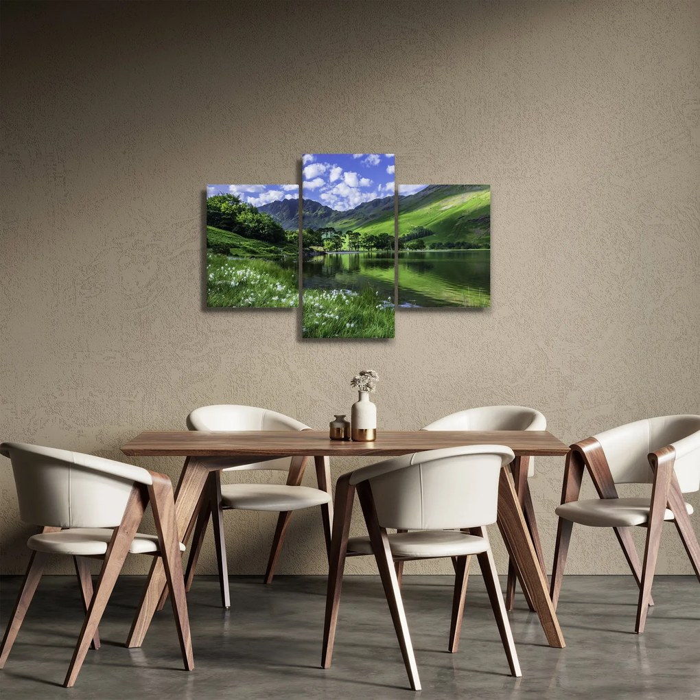 Kép - Tájkép egy tóval (90x60 cm)