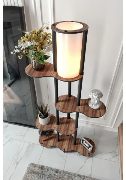 Állólámpa polcokkal NOTO 1xE27/40W/230V barna/fekete