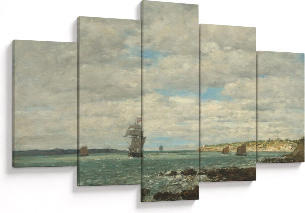 Kép - Eugène Boudin, Coast of Brittany, reprodukciók (150x105 cm)